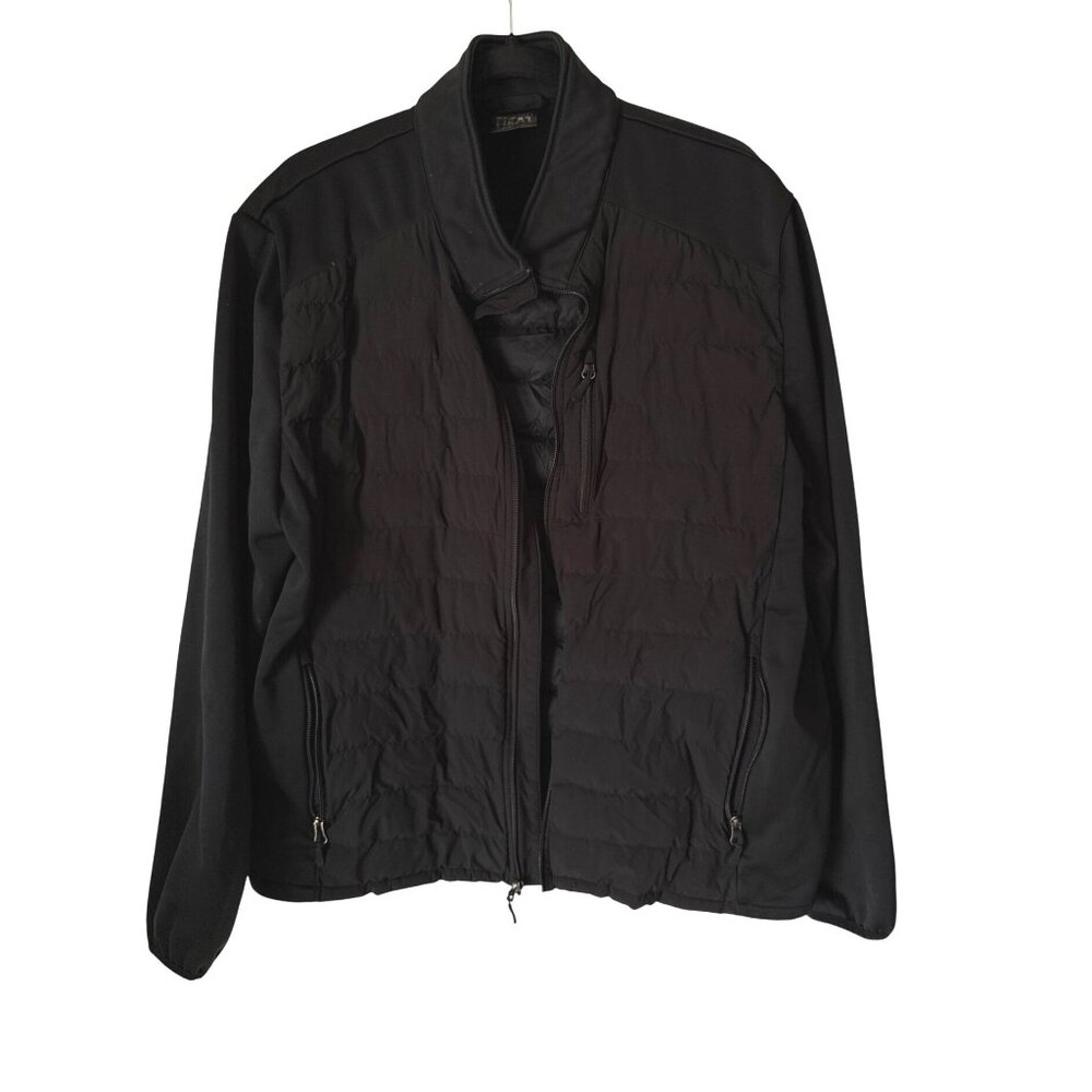32 Degrees Mens XL Black Quilted Jacket With Zippered Pockets Insulated Warm Pol
